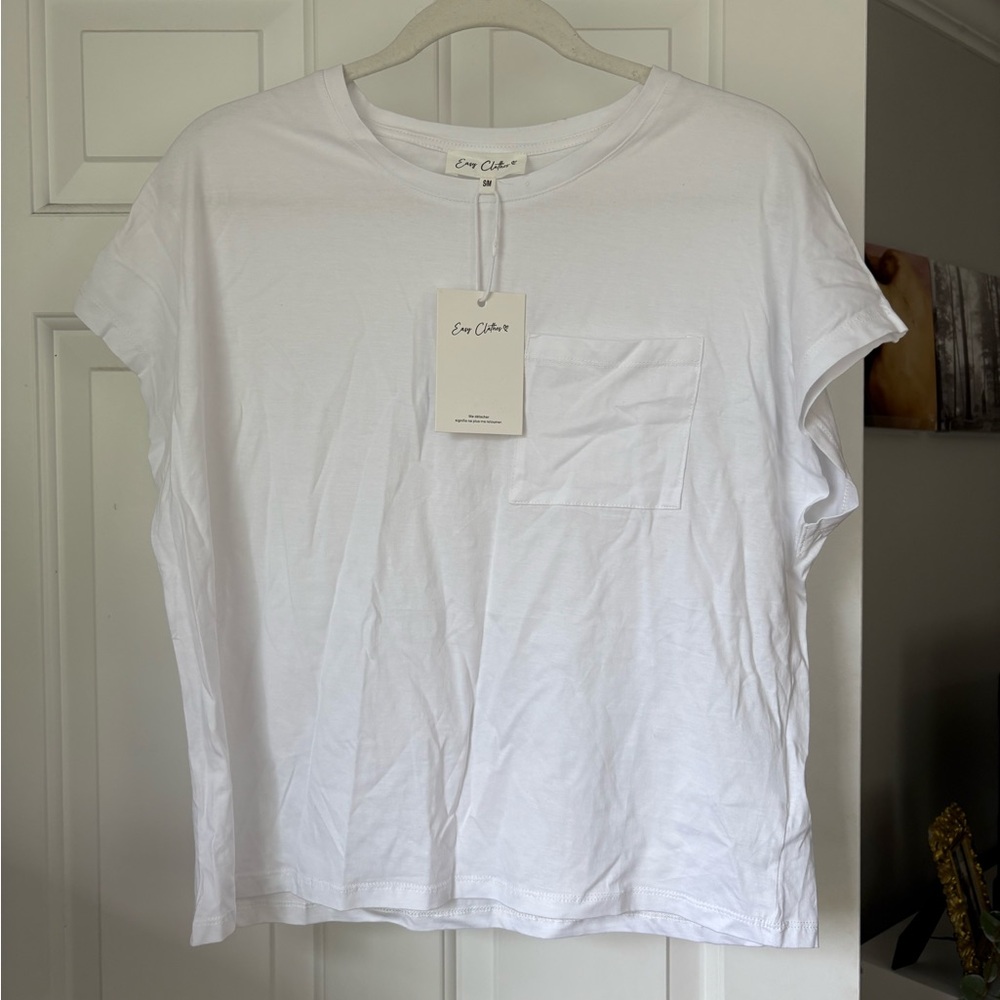 Basic White Tee with Pocket